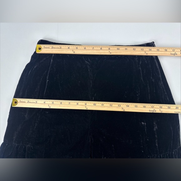 Free People C Est La Vie Wide Leg Pop Star Velvet Pants Size 12 Black Side Zip - Picture 10 of 13